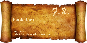 Fenk Ubul névjegykártya